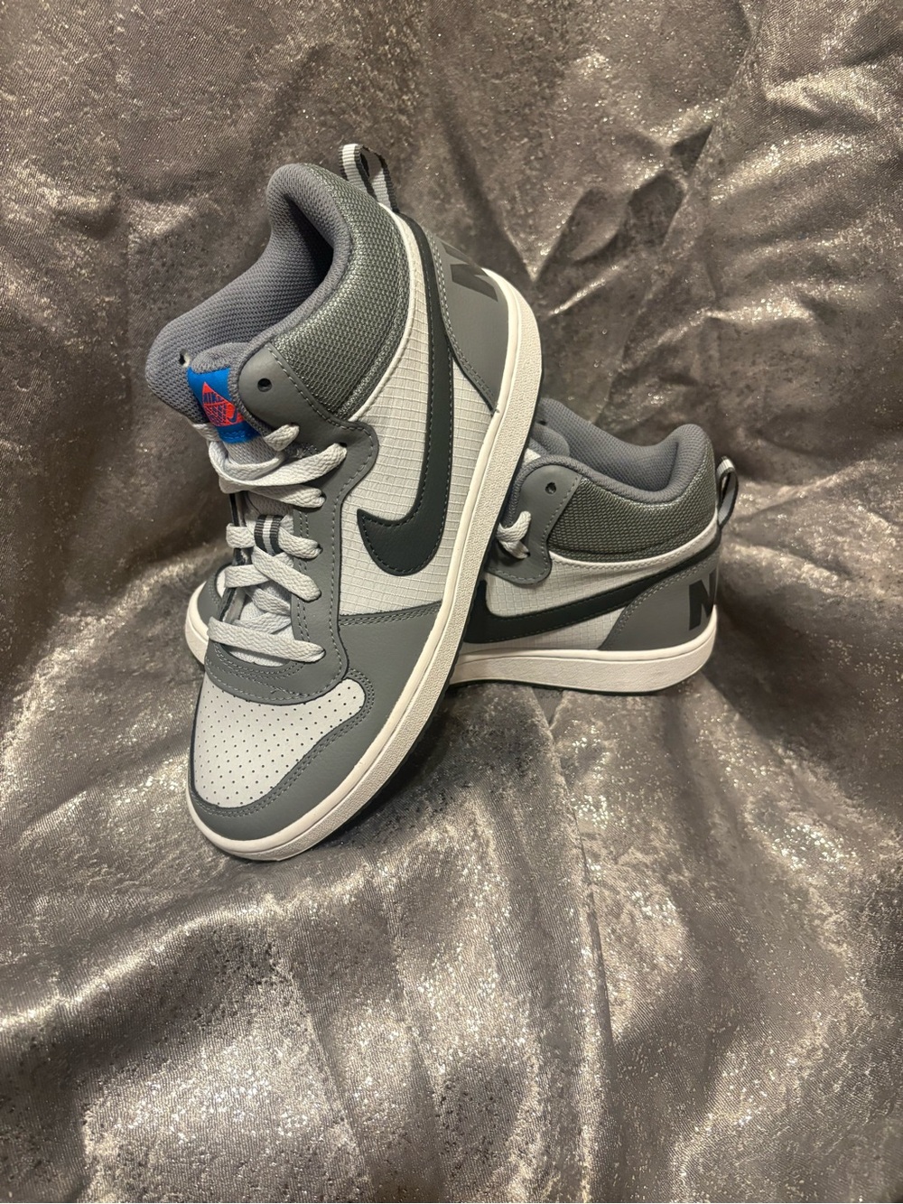 Nike Court Borough Mid GS Cool Grey Anthracite Shoes 839977-009 Size 6.5Y Women
